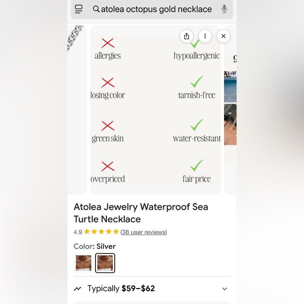 NWT Atolea Gold Octopus Pendant Necklace with Chain & Bag. - Picture 8 of 9